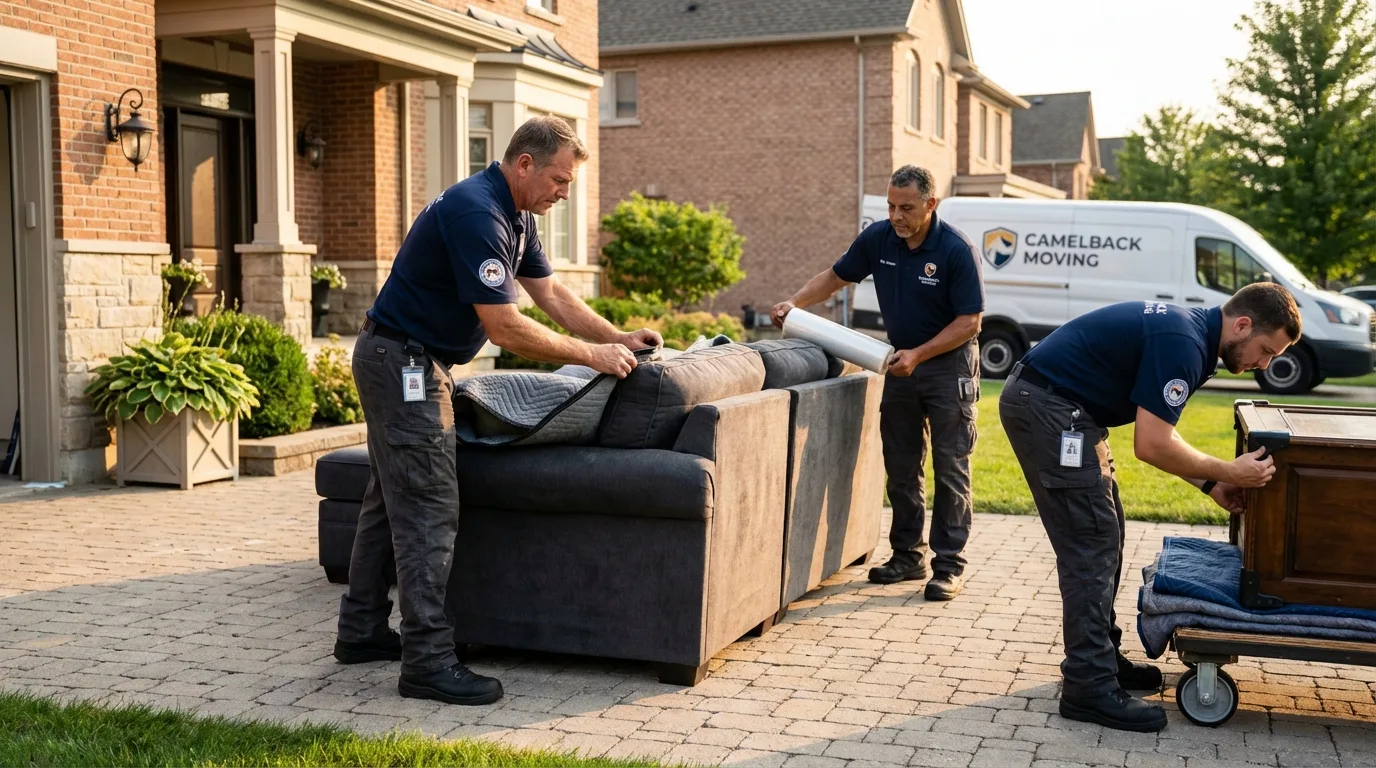 Large estate moving crew wrapping furniture in Cornersville, TN