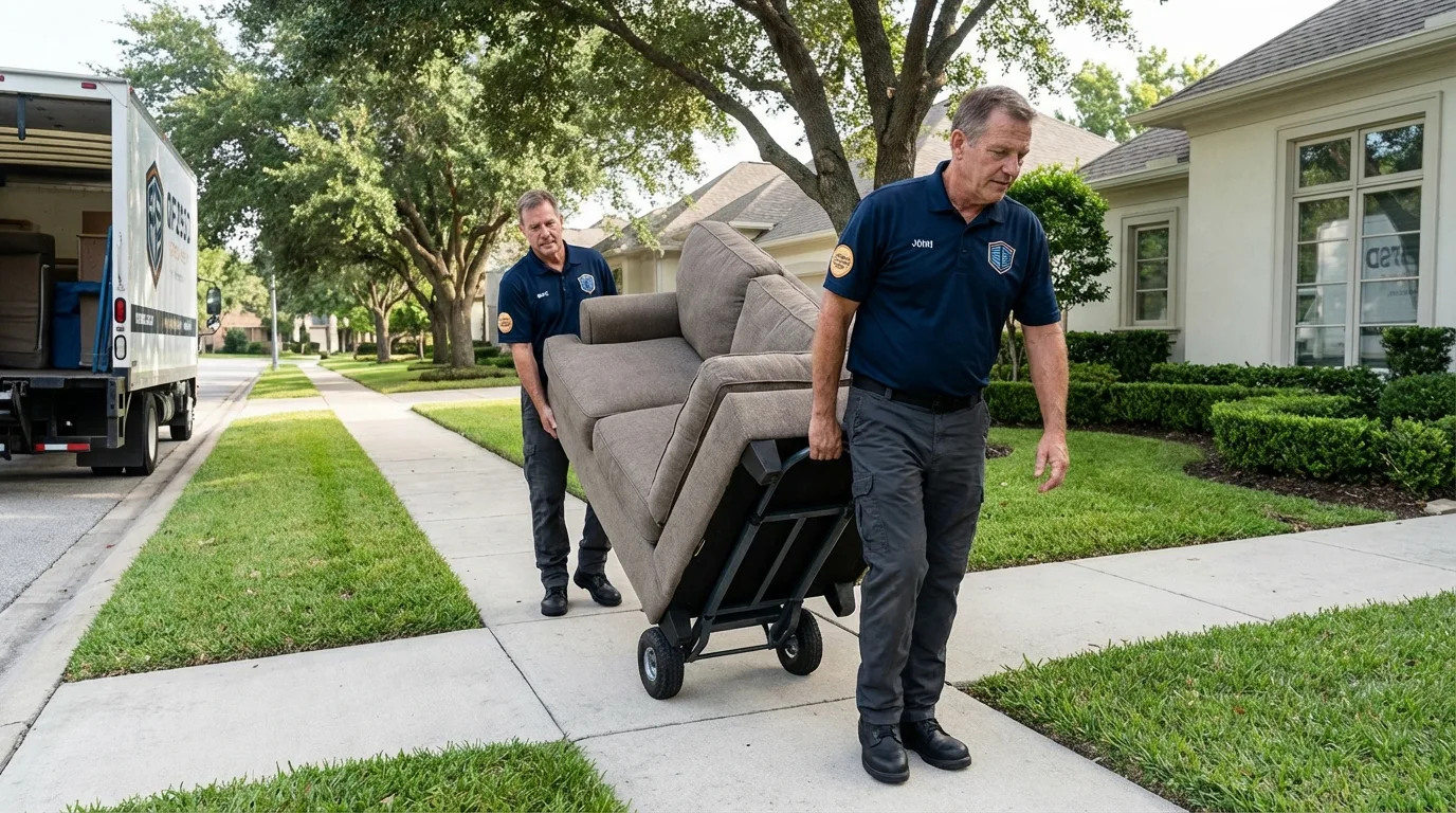 Local residential moving crew loading furniture in Cornersville, TN